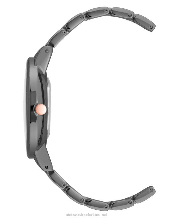 armbandhorloge met kristallen accenten Nine West 62LB2881 gunmetal grijs