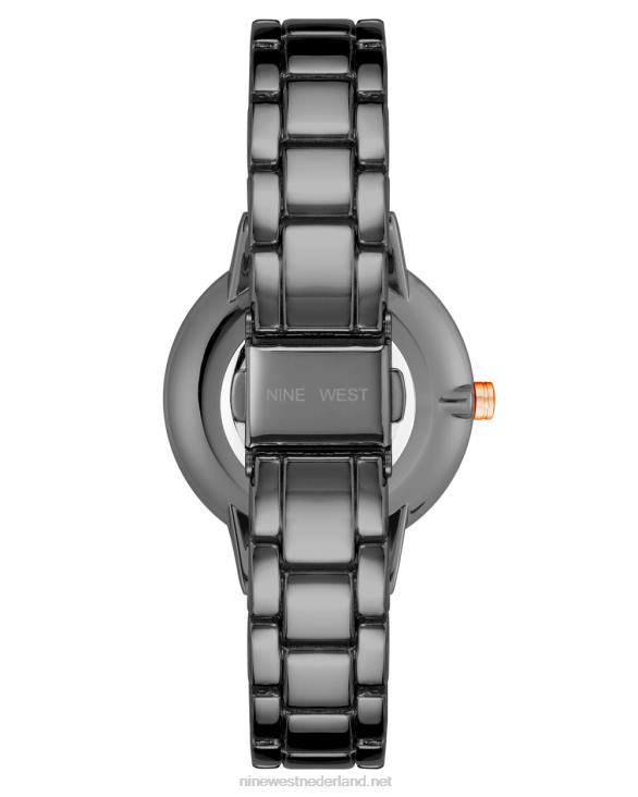 armbandhorloge met kristallen accenten Nine West 62LB2881 gunmetal grijs
