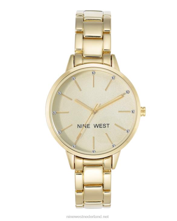 armbandhorloge met kristallen accenten Nine West 62LB2896 gouden toon