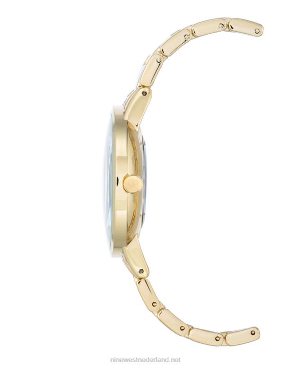 armbandhorloge met kristallen accenten Nine West 62LB2896 gouden toon