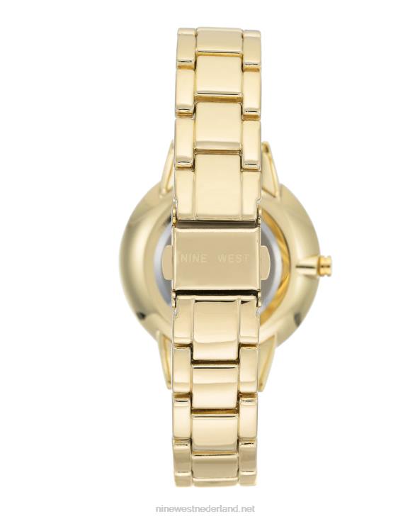armbandhorloge met kristallen accenten Nine West 62LB2896 gouden toon