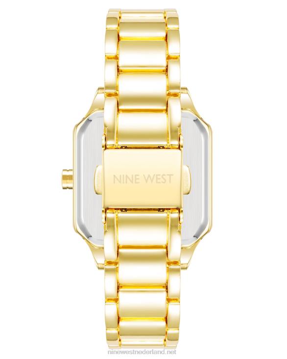 armbandhorloge met vierkante kast Nine West 62LB2859 gouden toon