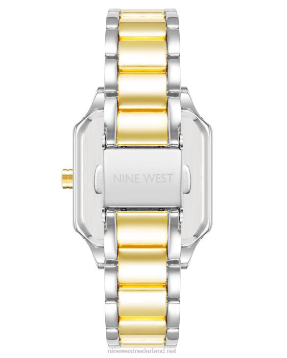 armbandhorloge met vierkante kast Nine West 62LB2872 twee toon