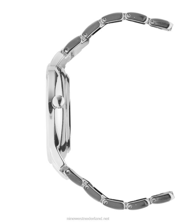 horloge met glitter ombre wijzerplaat Nine West 62LB2878 zilveren toon