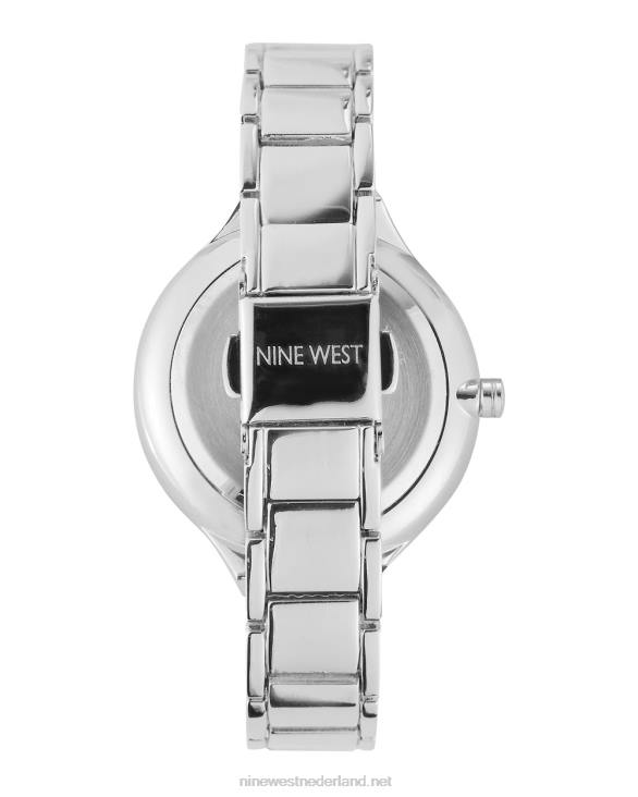 horloge met glitter ombre wijzerplaat Nine West 62LB2878 zilveren toon