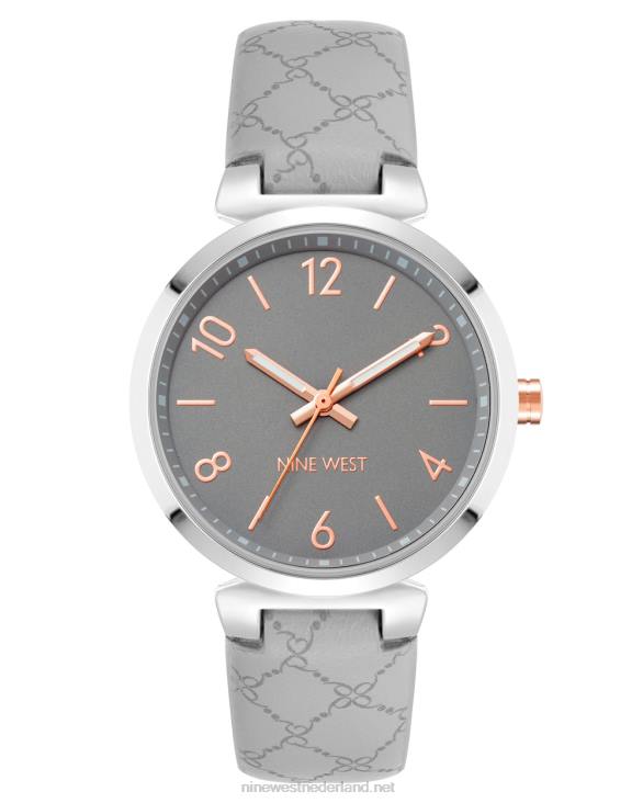 horloge met logopatroon Nine West 62LB2877 grijs