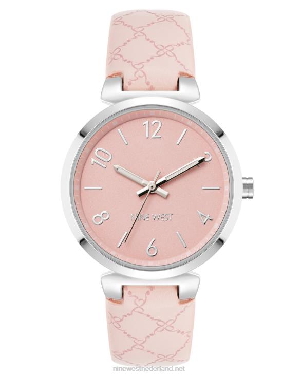 horloge met logopatroon Nine West 62LB2895 lichtroze