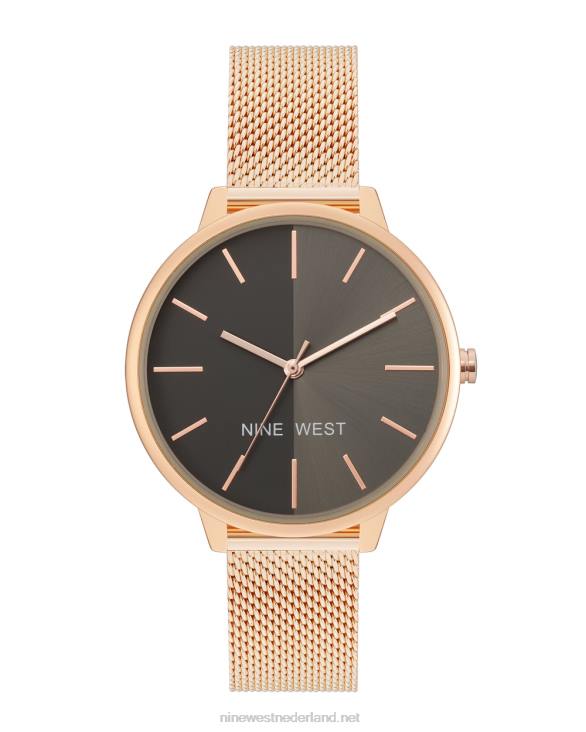 mesh armband horloge Nine West 62LB2899 rosé goudkleurig