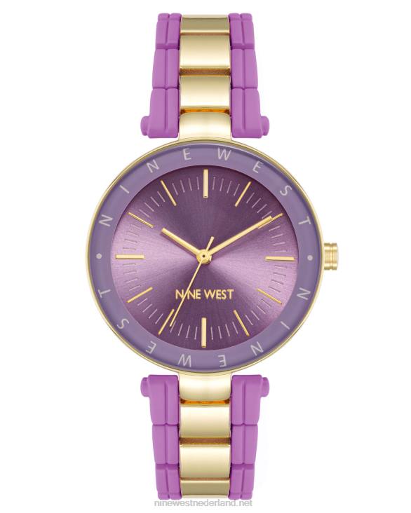 rubberen en metalen armband horloge Nine West 62LB2880
