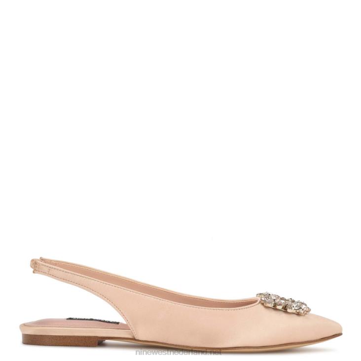 bling bling slingback flats Nine West 62LB2307 naakt satijn kristal