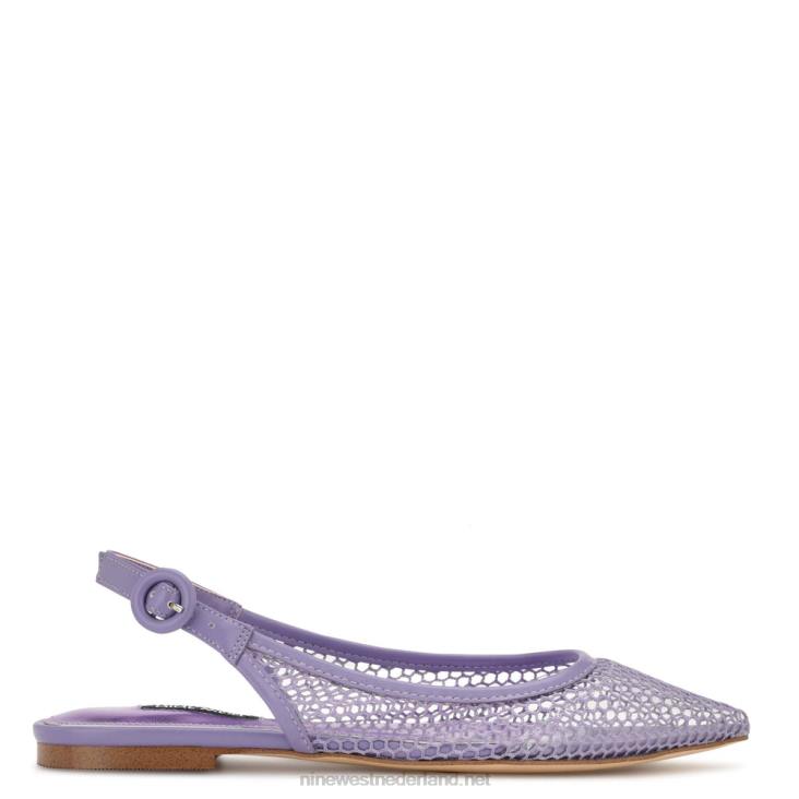 branid mesh slingback flats Nine West 62LB2304 paars/helder