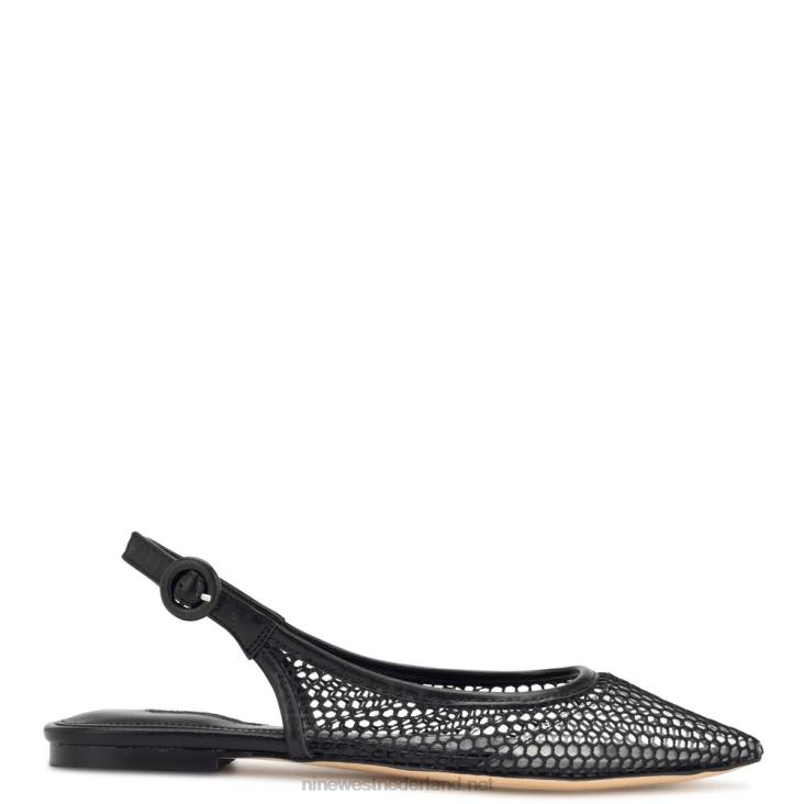 branid mesh slingback flats Nine West 62LB2305 zwart/helder