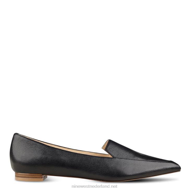 abay roken flats Nine West 62LB2377 zwart leer