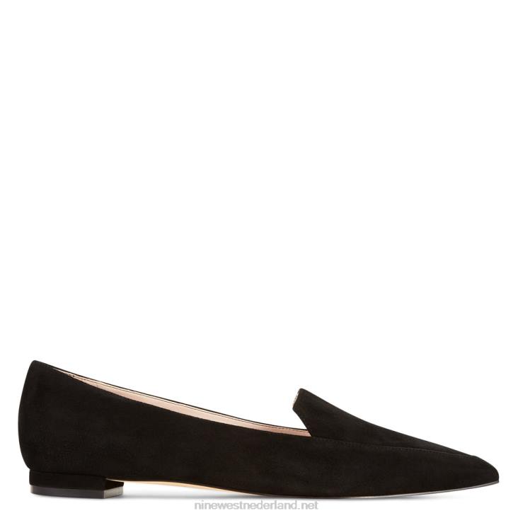 abay roken flats Nine West 62LB2385 zwart suède