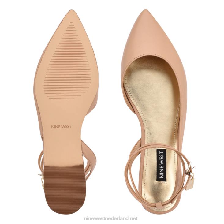 baria puntige teen flats Nine West 62LB2281 warm blos leer
