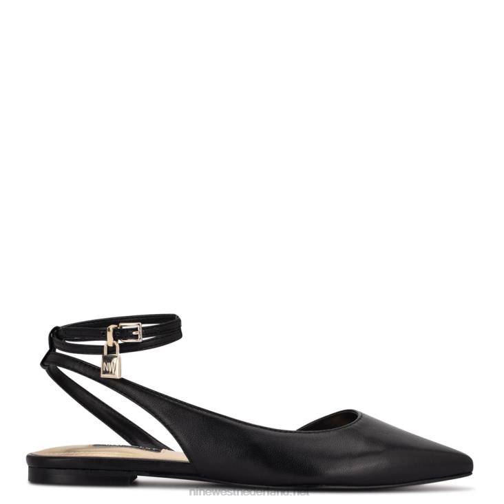 baria puntige teen flats Nine West 62LB2282 zwart leer