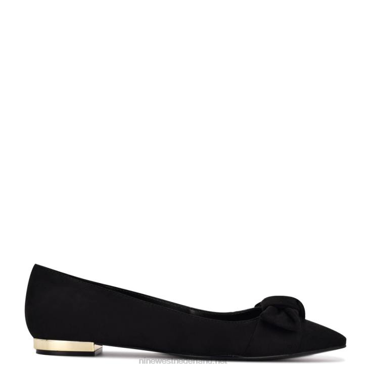 favs puntige teen flats Nine West 62LB2280 zwart suède