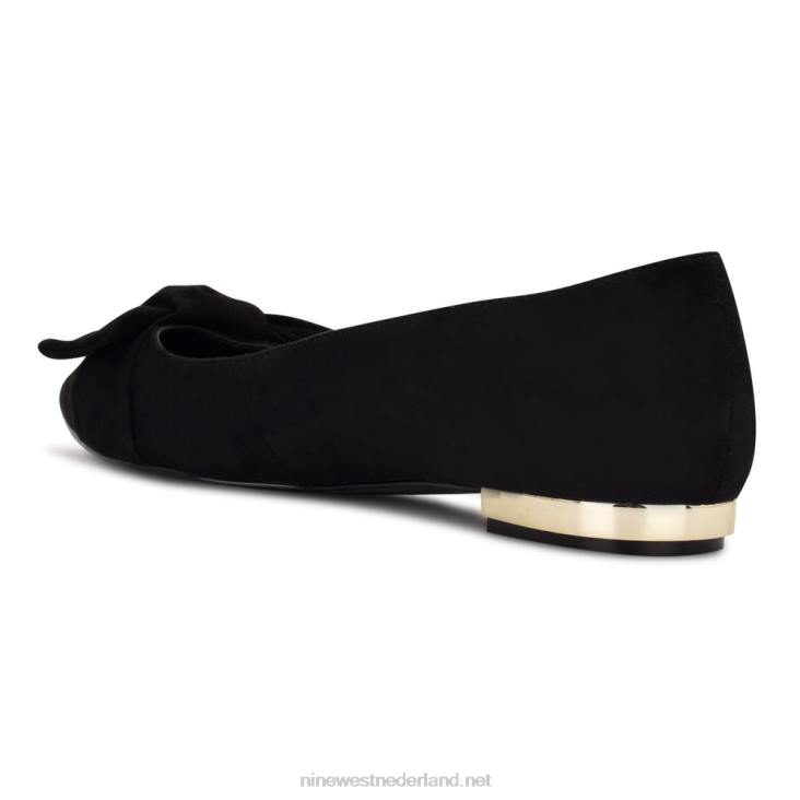 favs puntige teen flats Nine West 62LB2280 zwart suède