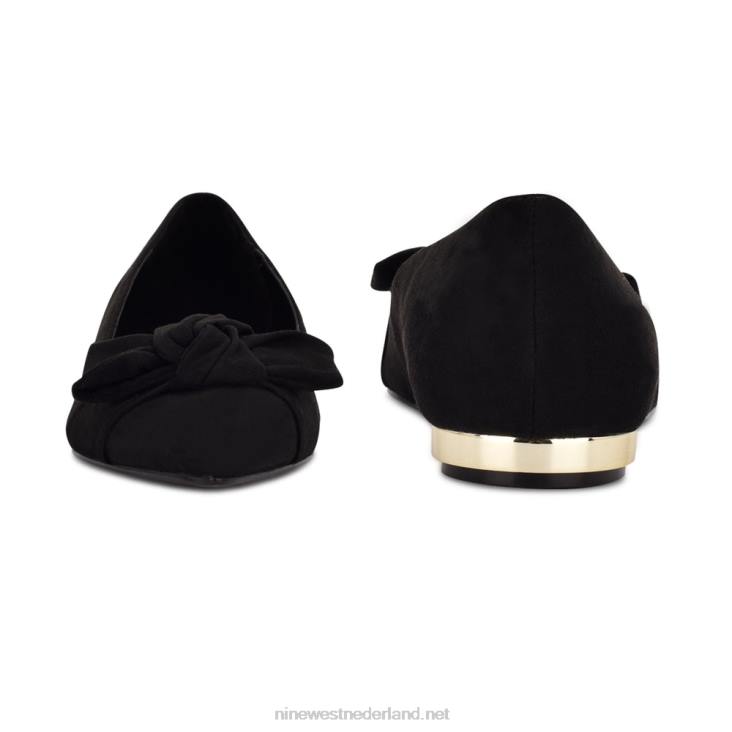 favs puntige teen flats Nine West 62LB2280 zwart suède