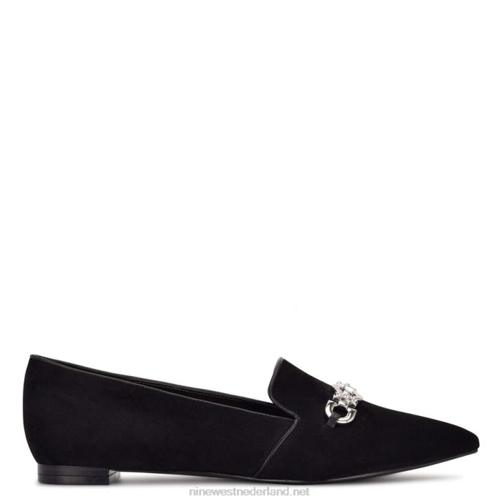 gebied puntige teen flats Nine West 62LB2316 zwart suède