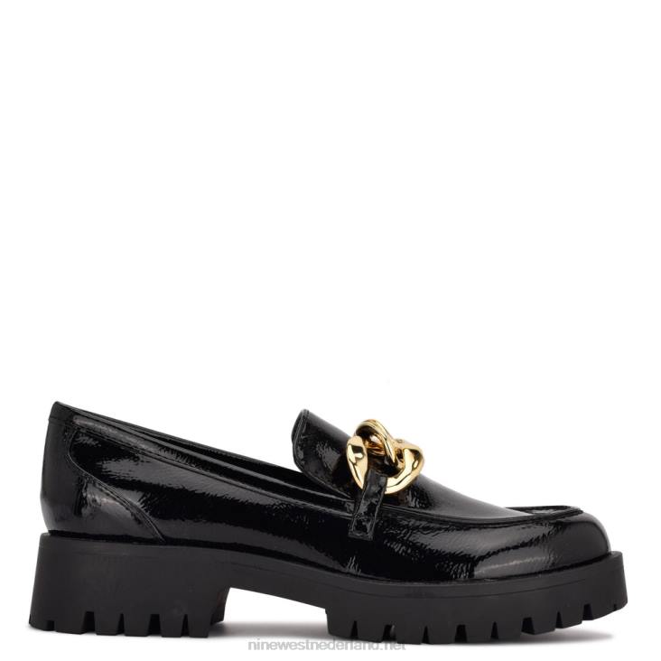 gracy loafers met noppenzool Nine West 62LB2322 zwart patent