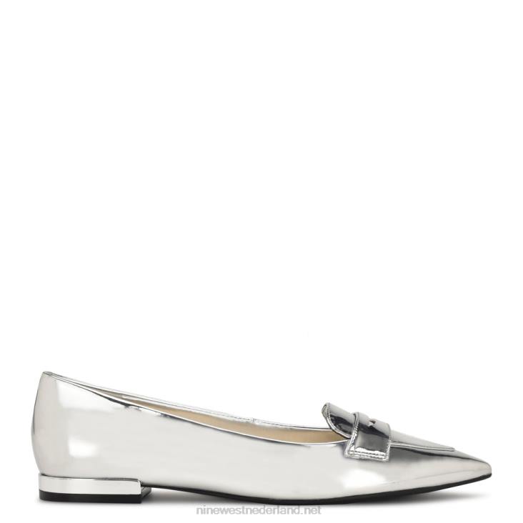 lallin loafers met spitse neus Nine West 62LB2099 zilver spiegel metallic