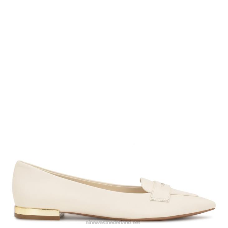 lallin loafers met spitse neus Nine West 62LB2100 chique creme leer