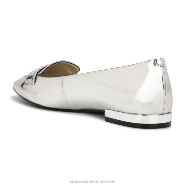 lallin loafers met spitse neus Nine West 62LB2294 zilver spiegel metallic