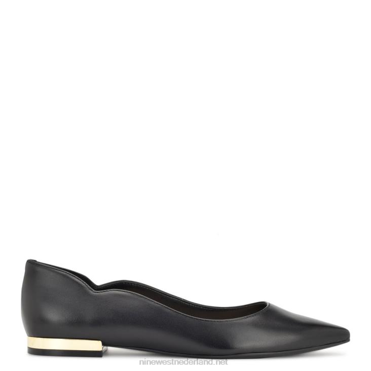 lovlady puntige teen flats Nine West 62LB2299 zwart leer