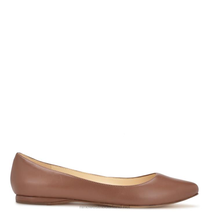 speakup amandelteen flats Nine West 62LB2095 donkerbruin leer