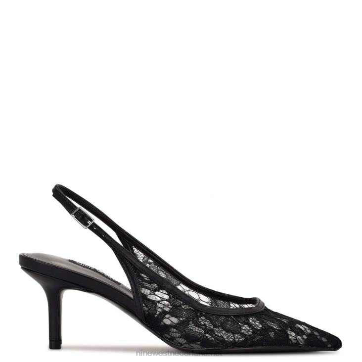 arena slingback hakken Nine West 62LB1093 zwart kant