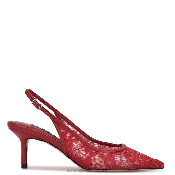 arena slingback hakken Nine West 62LB1812 rood kant