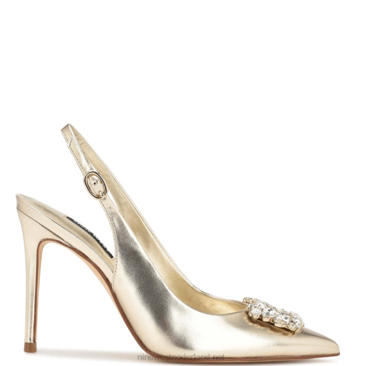 beroemde slingback pumps Nine West 62LB1094 platina kristal