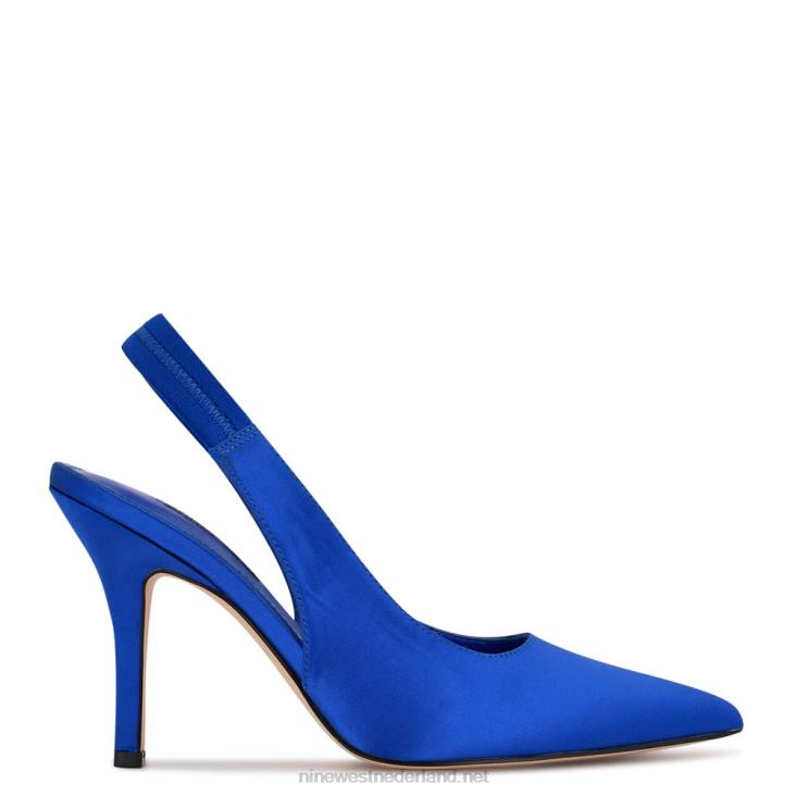 ciser slingback pompen Nine West 62LB960 blauw satijn
