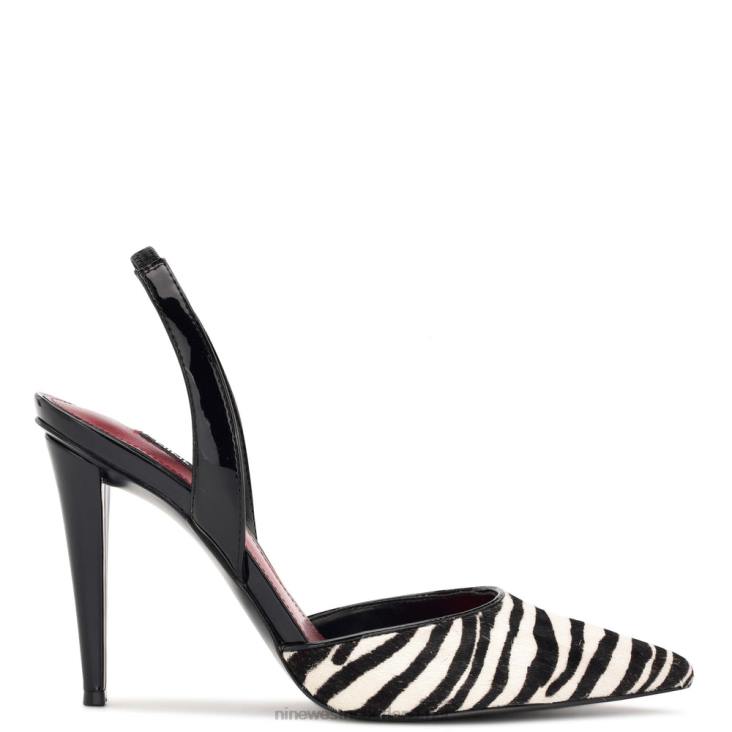 flory slingback pumps Nine West 62LB1348 zebra haarkalf