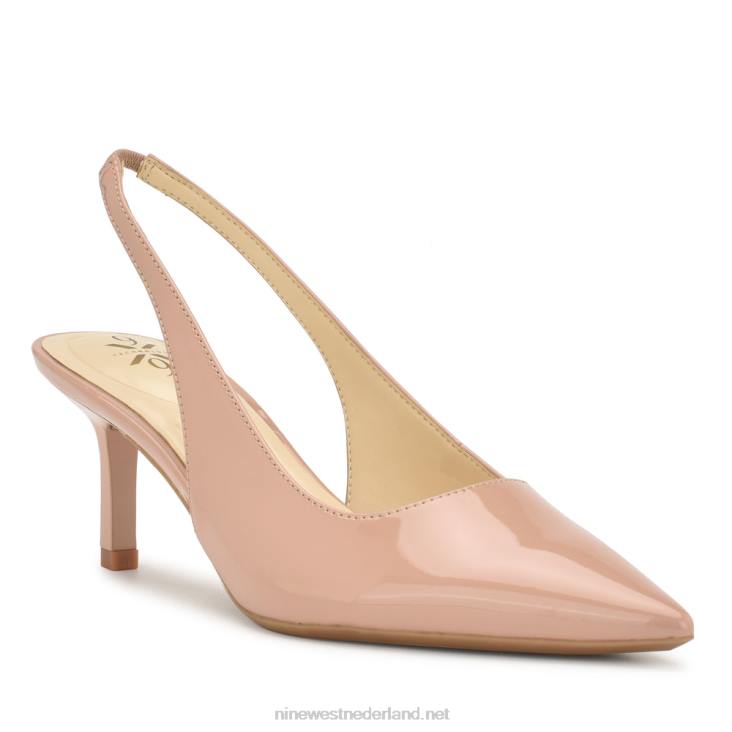 kately 9x9 slingback pumps Nine West 62LB2080 nauwelijks naakt patent