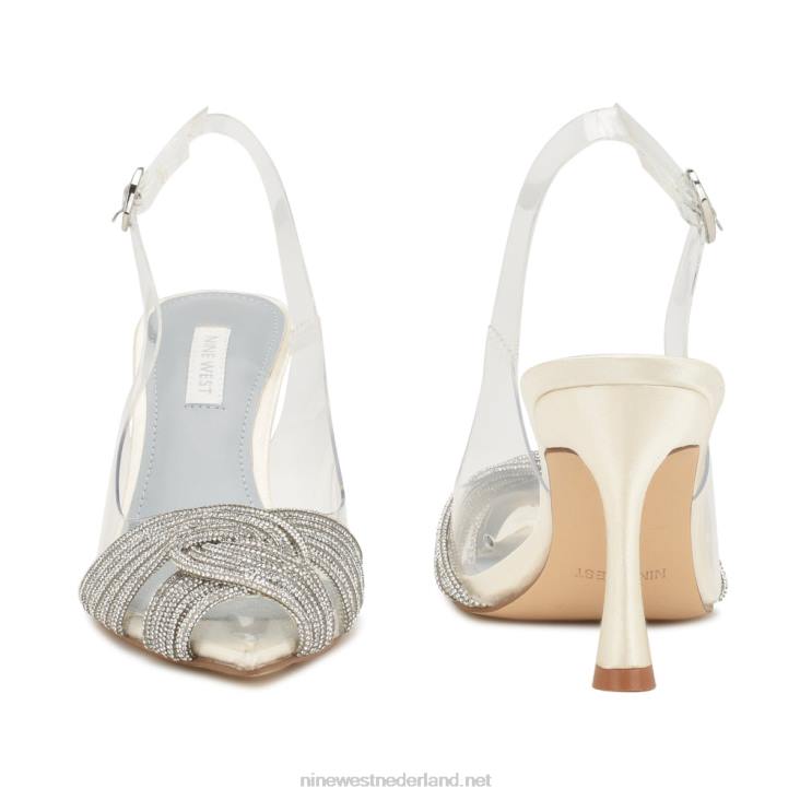 nalan slingback pumps Nine West 62LB1790 ivoor/helder kristal