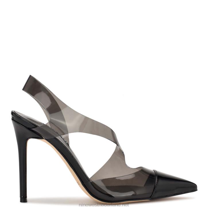 onberispelijke puntige slingback pumps Nine West 62LB1412 zwarte rook