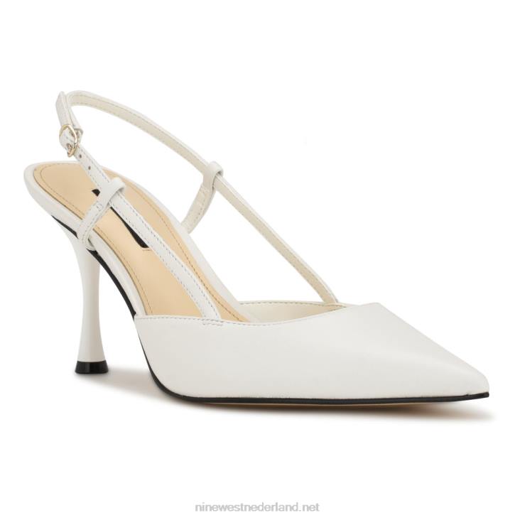slingback-pompen voor penissen Nine West 62LB1392 wit leer
