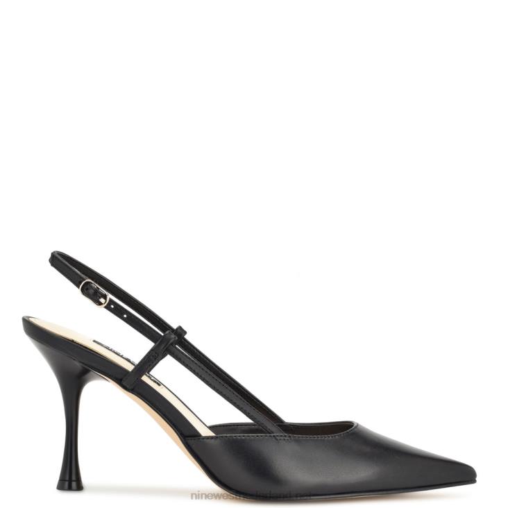 slingback-pompen voor penissen Nine West 62LB1395 zwart leer