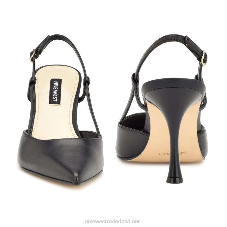 slingback-pompen voor penissen Nine West 62LB1395 zwart leer