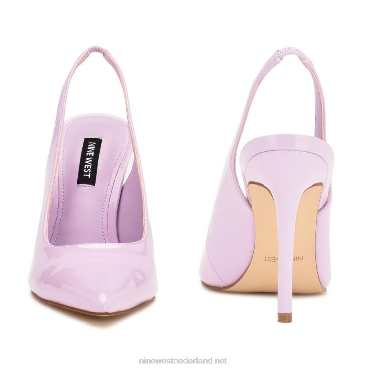 slingback pumps met puntige neus en veren Nine West 62LB1567 paars octrooi