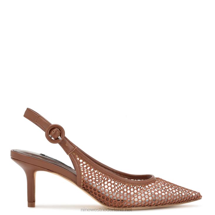 veel mesh slingback pumps Nine West 62LB1767 bruin/helder