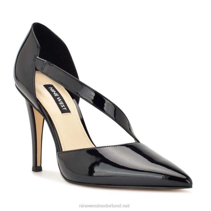 Flyer pumps met spitse neus Nine West 62LB1201 zwart patent
