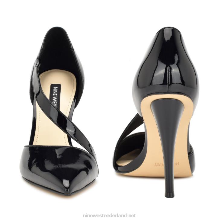 Flyer pumps met spitse neus Nine West 62LB1201 zwart patent