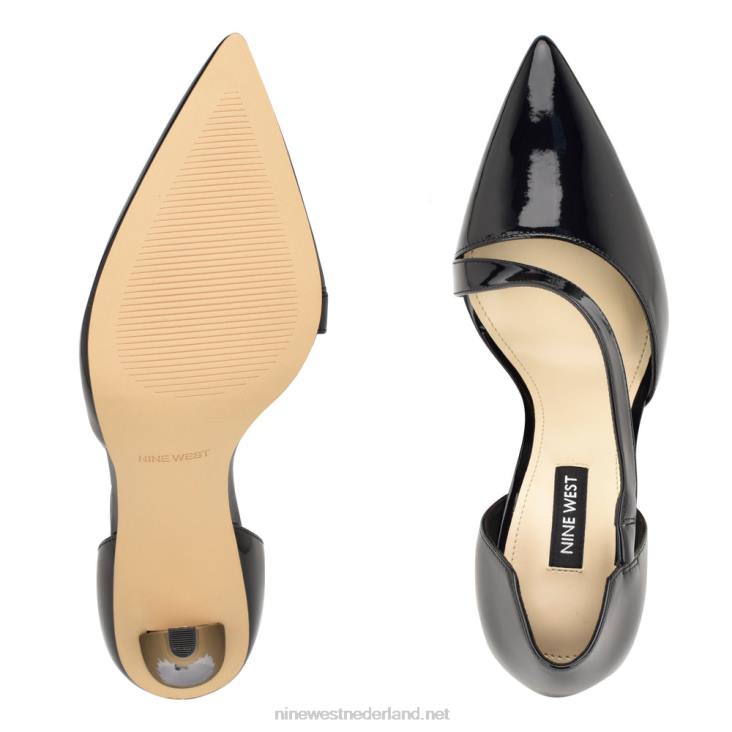 Flyer pumps met spitse neus Nine West 62LB1201 zwart patent