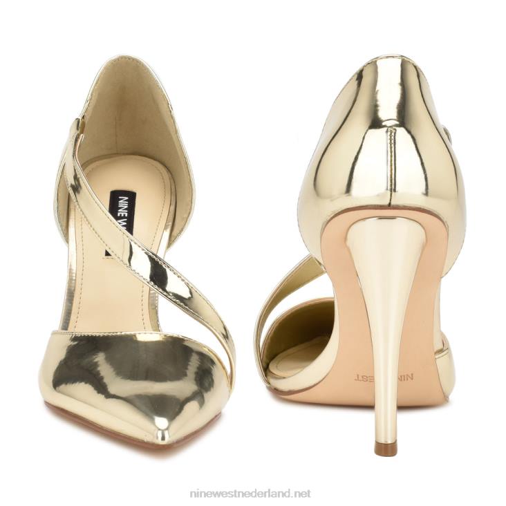 Flyer pumps met spitse neus Nine West 62LB1202 platina spiegel metallic