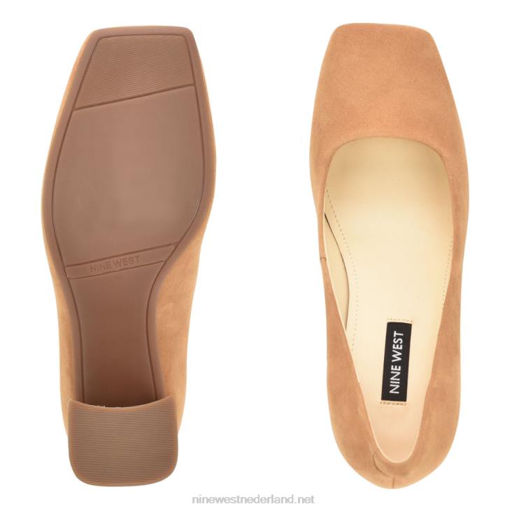 Yolend pumps met blokhak Nine West 62LB1199 donker natuurlijk suède