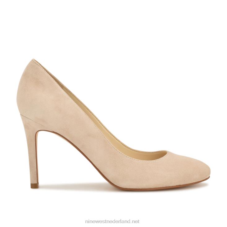 dylan pumps met ronde neus Nine West 62LB1186 nauwelijks nude suède