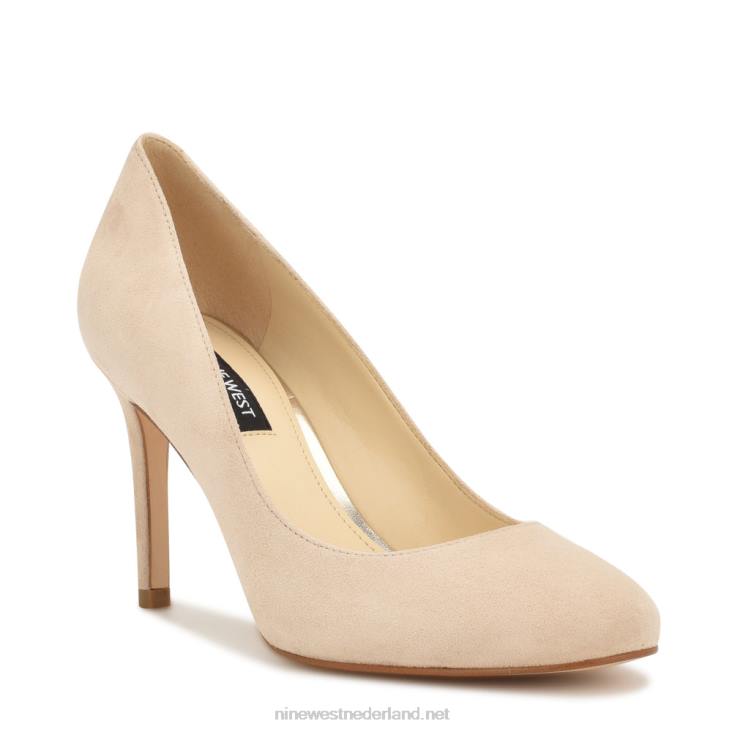 dylan pumps met ronde neus Nine West 62LB1186 nauwelijks nude suède